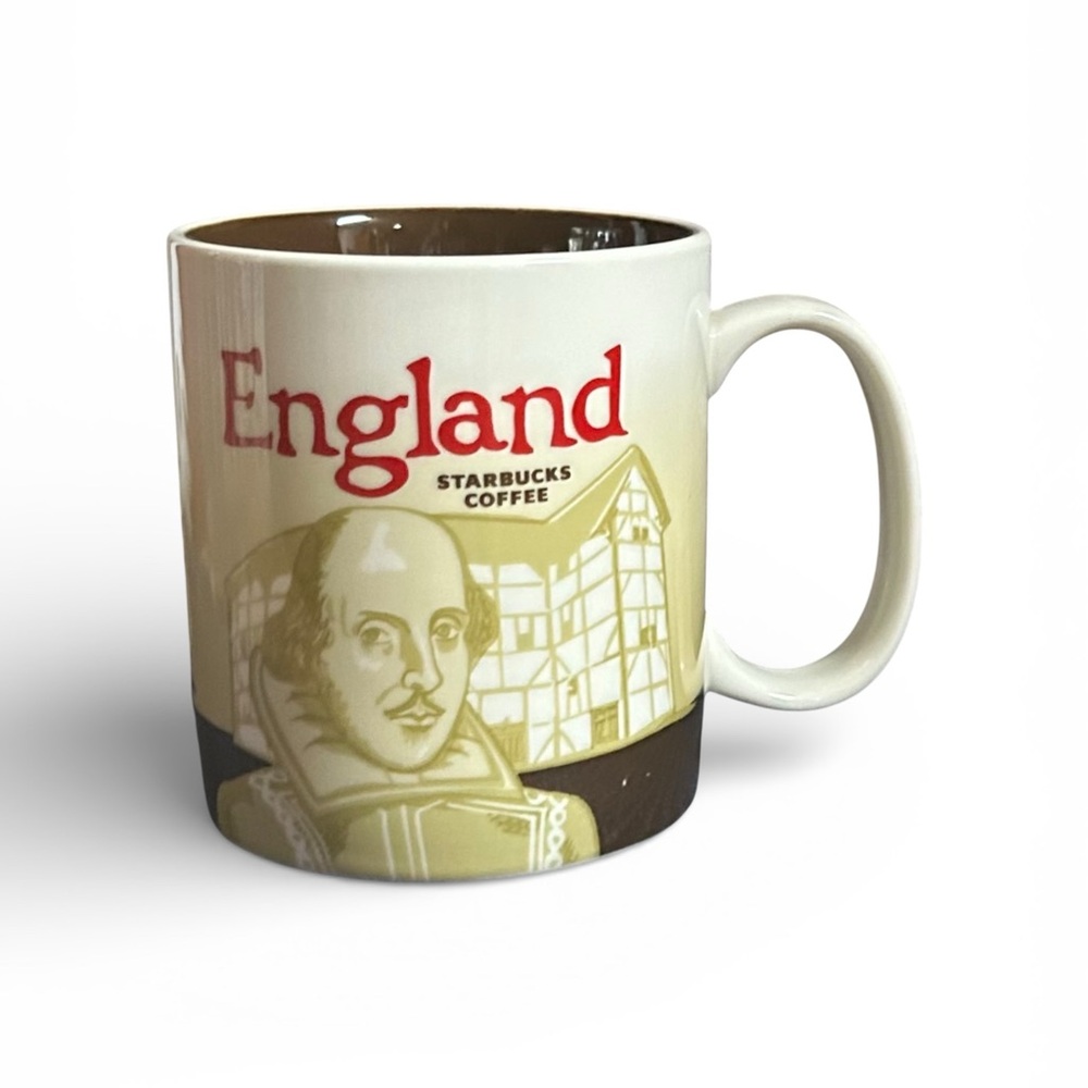 Starbucks England Collector Series 16oz Mug - Red, Cream, and Brown 2012